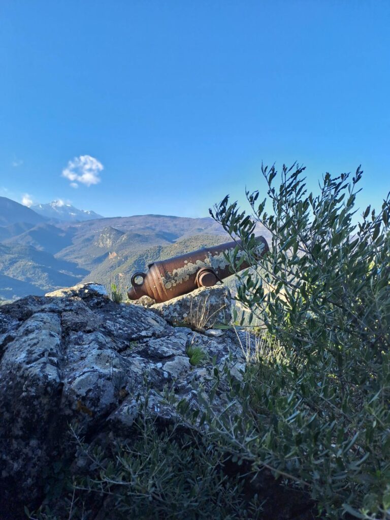 Canon in top of the village